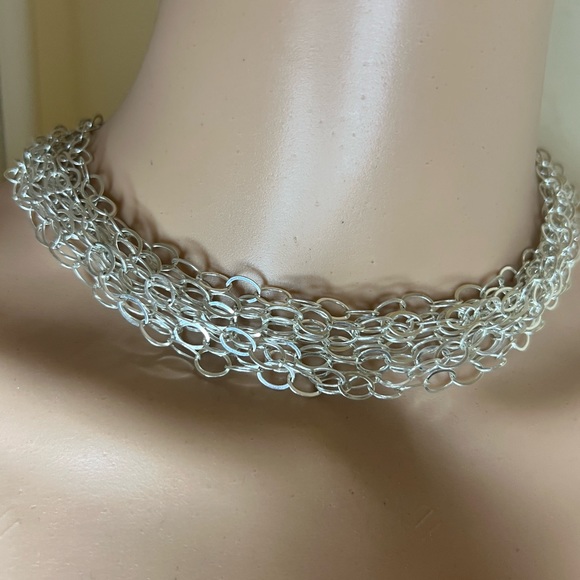 Vintage sterling silver 925 MILOR Italy multi chain necklace - Picture 12 of 12